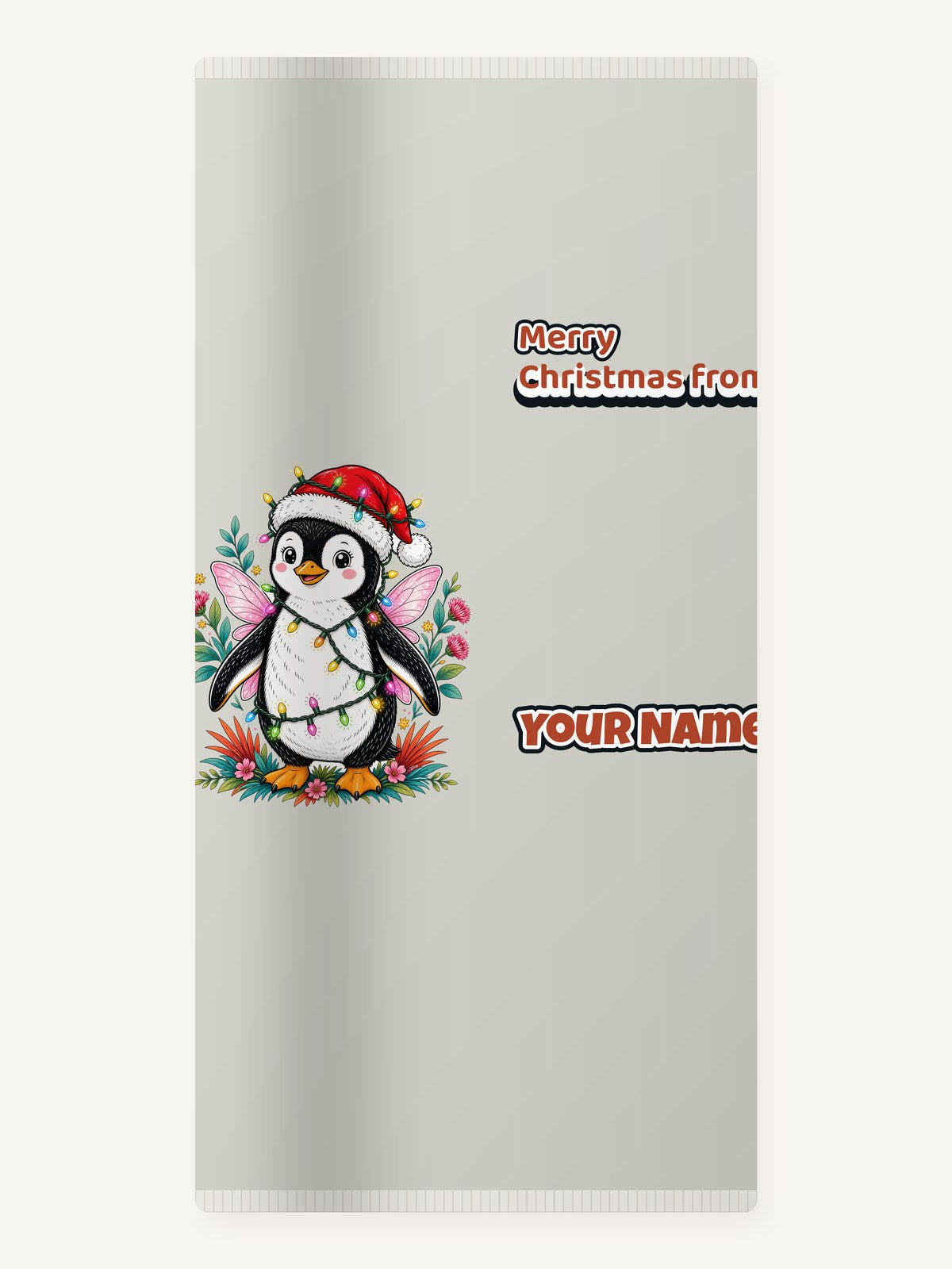 Fairy Penguin In Santa Hat Personalised Beach Towel