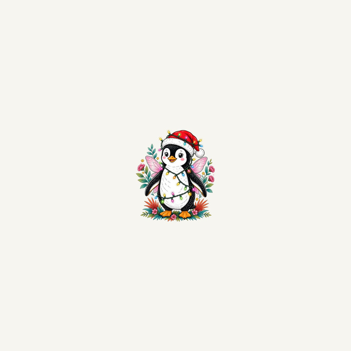 Fairy Penguin In Santa Hat Personalised Beach Towel