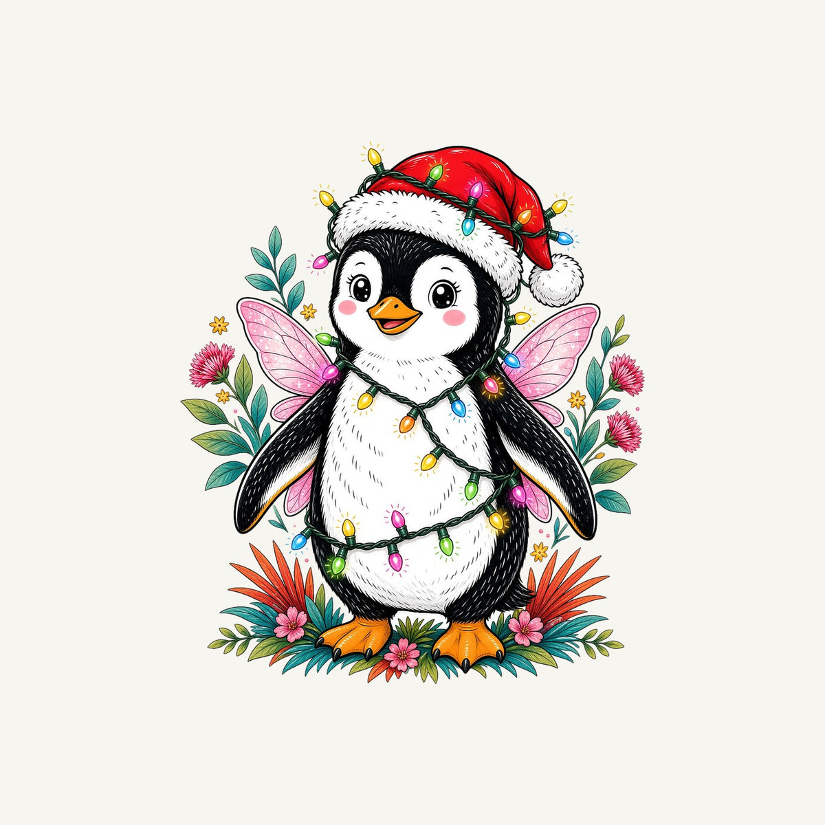 Fairy Penguin In Santa Hat Personalised Christmas T-Shirt and Hoodie