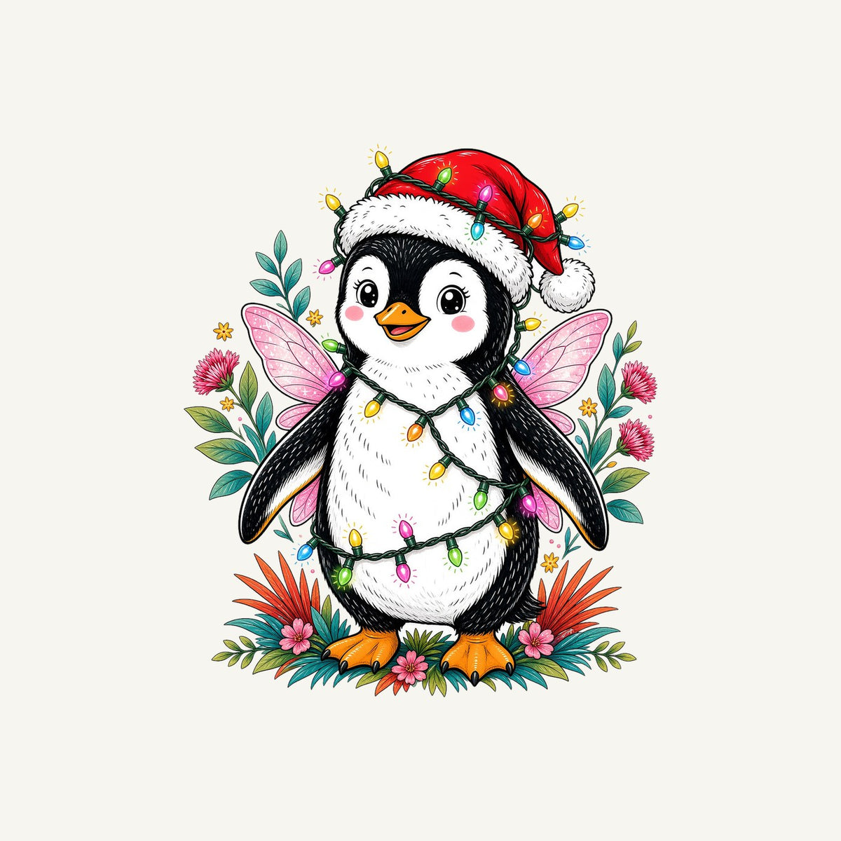 Fairy Penguin In Santa Hat Personalised Santa Sack