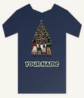 Family At The Christmas Tree Personalised Kids Tee and Baby Bodysuit