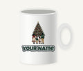 Family At The Christmas Tree Personalised Christmas Mug