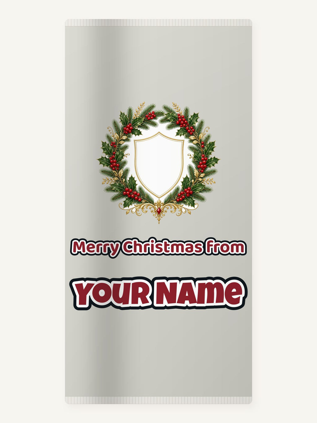 Family Christmas Wreath Plaque Personalised Beach Towel