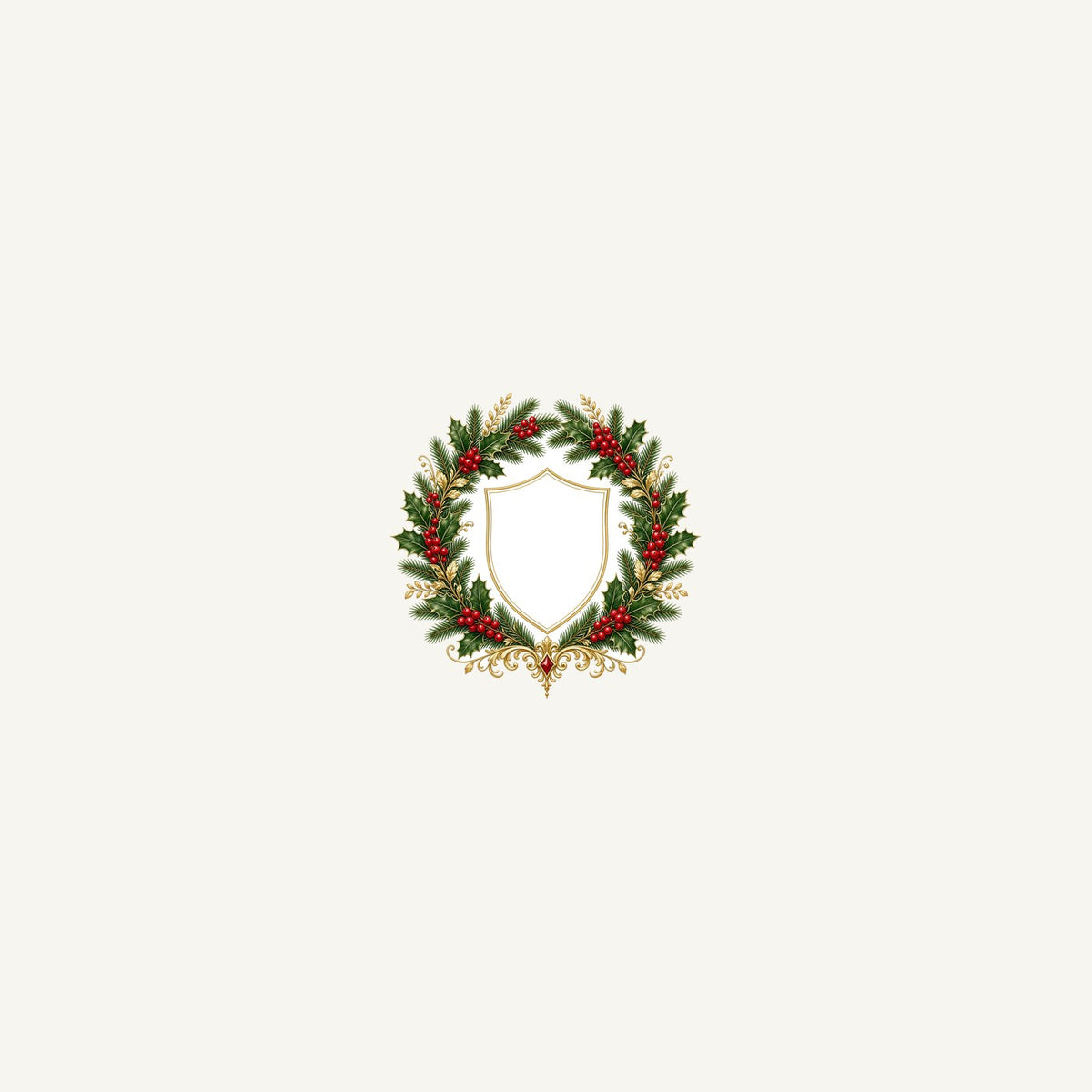 Family Christmas Wreath Plaque Personalised Beach Towel