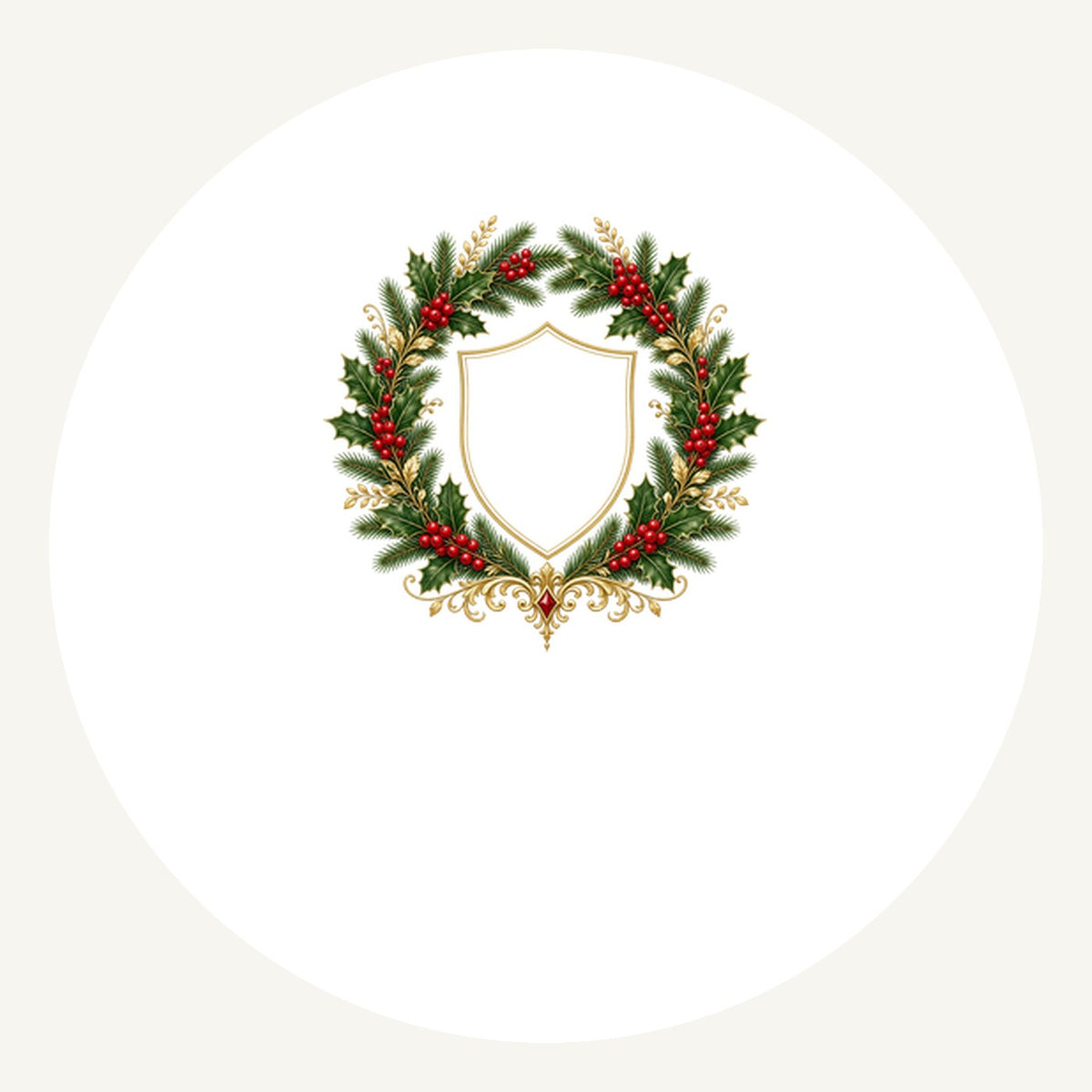 Family Christmas Wreath Plaque Personalised Pewter Christmas Ornament