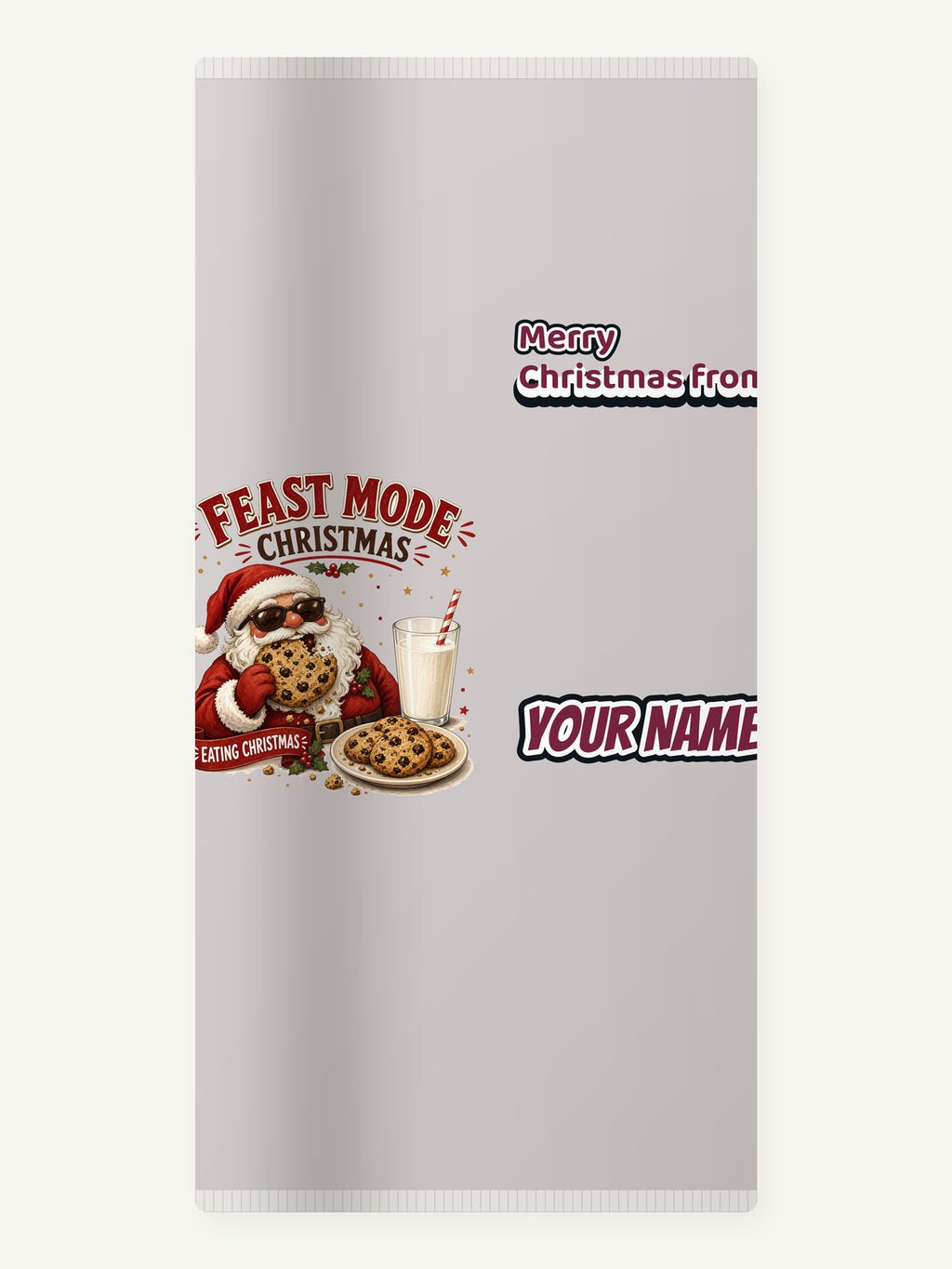 Feast Mode Cookie Santa Personalised Beach Towel