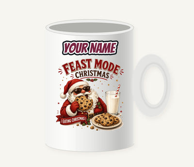 Feast Mode Cookie Santa Personalised Christmas Mug