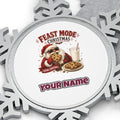 Feast Mode Cookie Santa Personalised Pewter Christmas Ornament