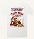 Feast Mode Cookie Santa Personalised Christmas T-Shirt and Hoodie