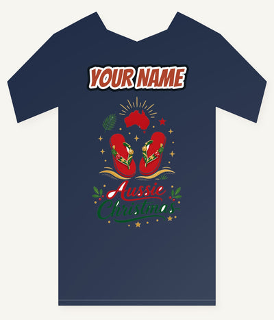Festive Aussie Thongs Personalised Kids Tee and Baby Bodysuit