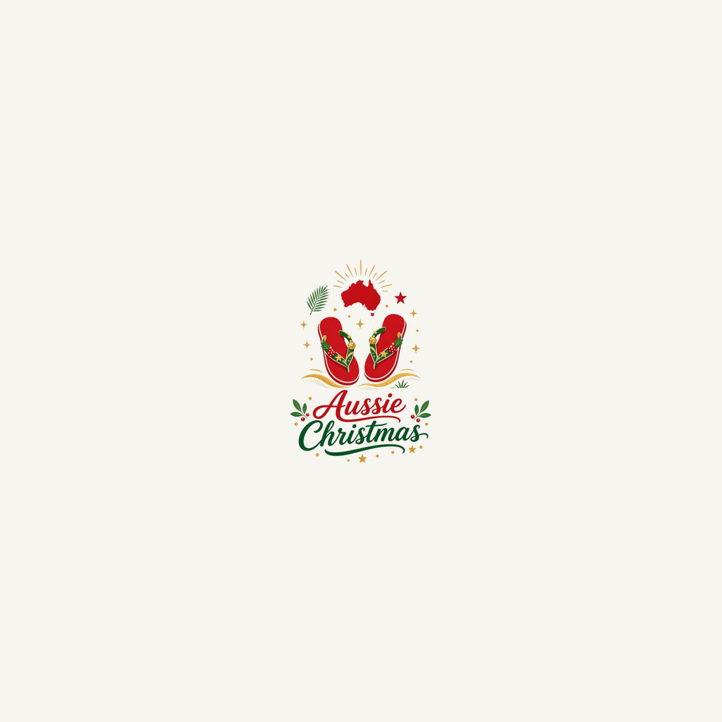 Festive Aussie Thongs Personalised Beach Towel