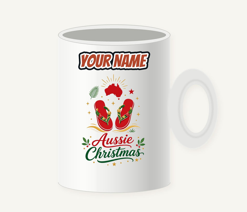 Festive Aussie Thongs Personalised Christmas Mug