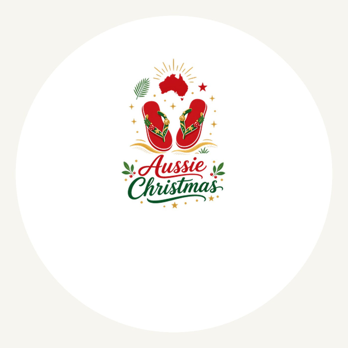 Festive Aussie Thongs Personalised Pewter Christmas Ornament