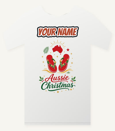 Festive Aussie Thongs Personalised Christmas T-Shirt and Hoodie