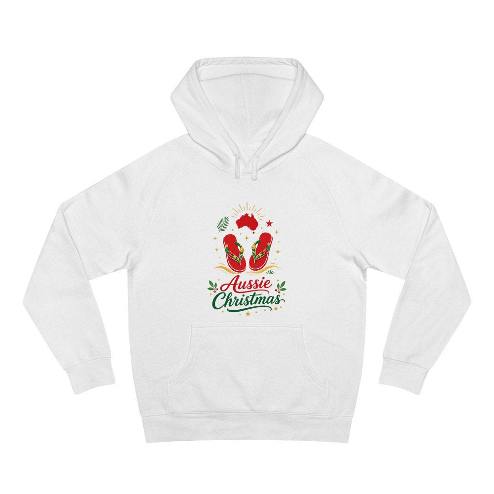 Festive Aussie Thongs personalised Christmas hoodie in white