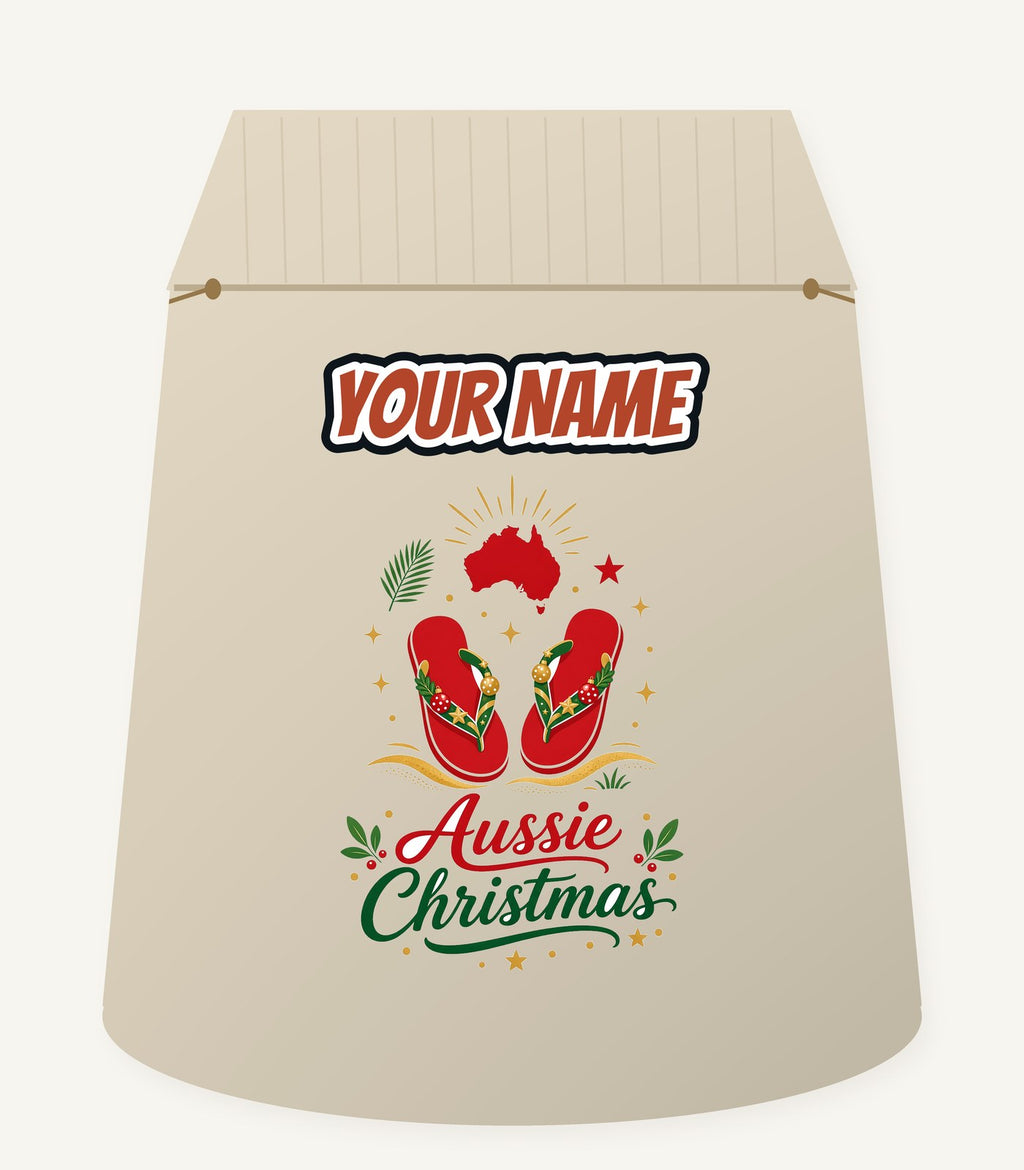 Festive Aussie Thongs Personalised Santa Sack