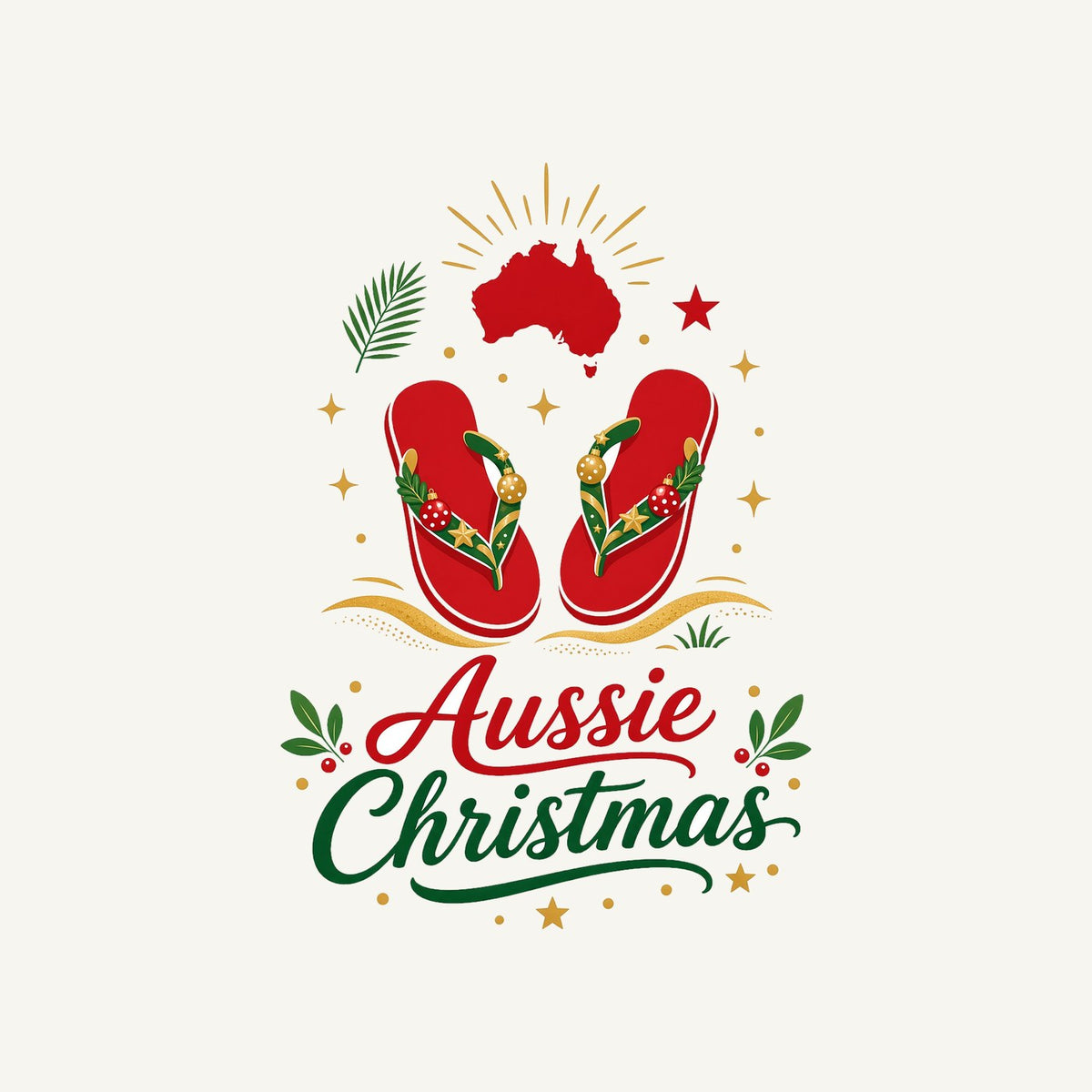 Festive Aussie Thongs Personalised Santa Sack