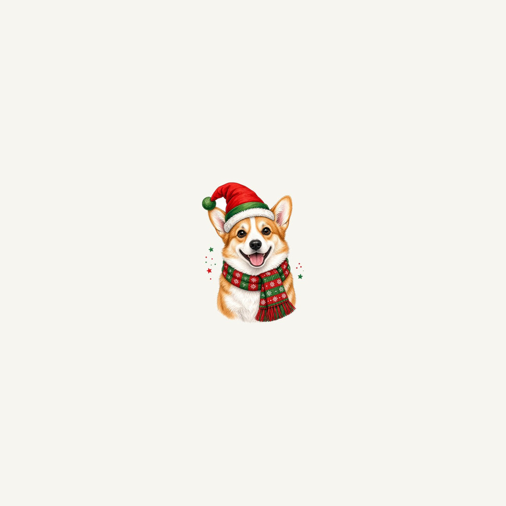 Festive Corgi Santa Hat Personalised Beach Towel