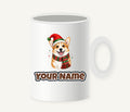 Festive Corgi Santa Hat Personalised Christmas Mug