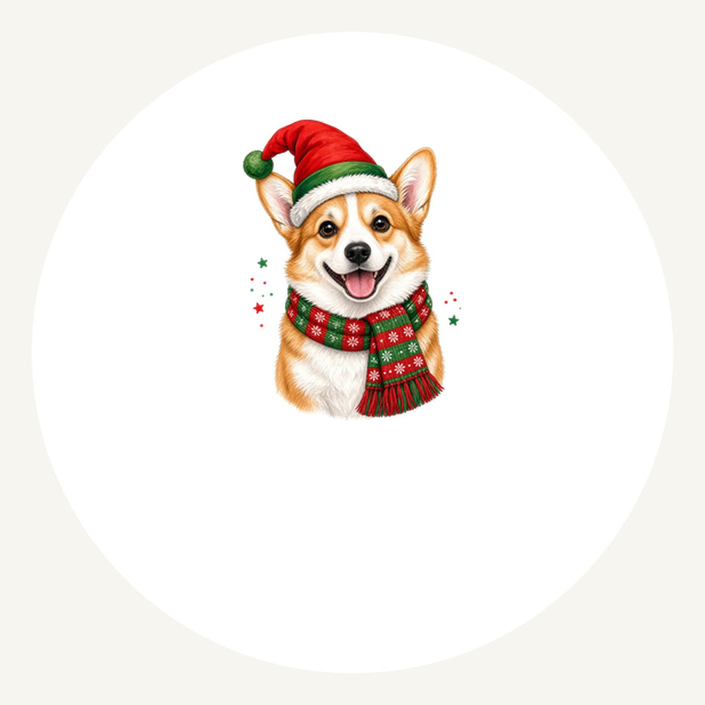 Festive Corgi Santa Hat Personalised Pewter Christmas Ornament