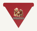Festive Dogs In Scarves Personalised Christmas Dog Bandana