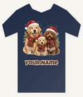 Festive Dogs In Scarves Personalised Kids and Baby Christmas Tee