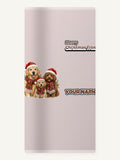 Festive Dogs In Scarves Personalised Beach Towel