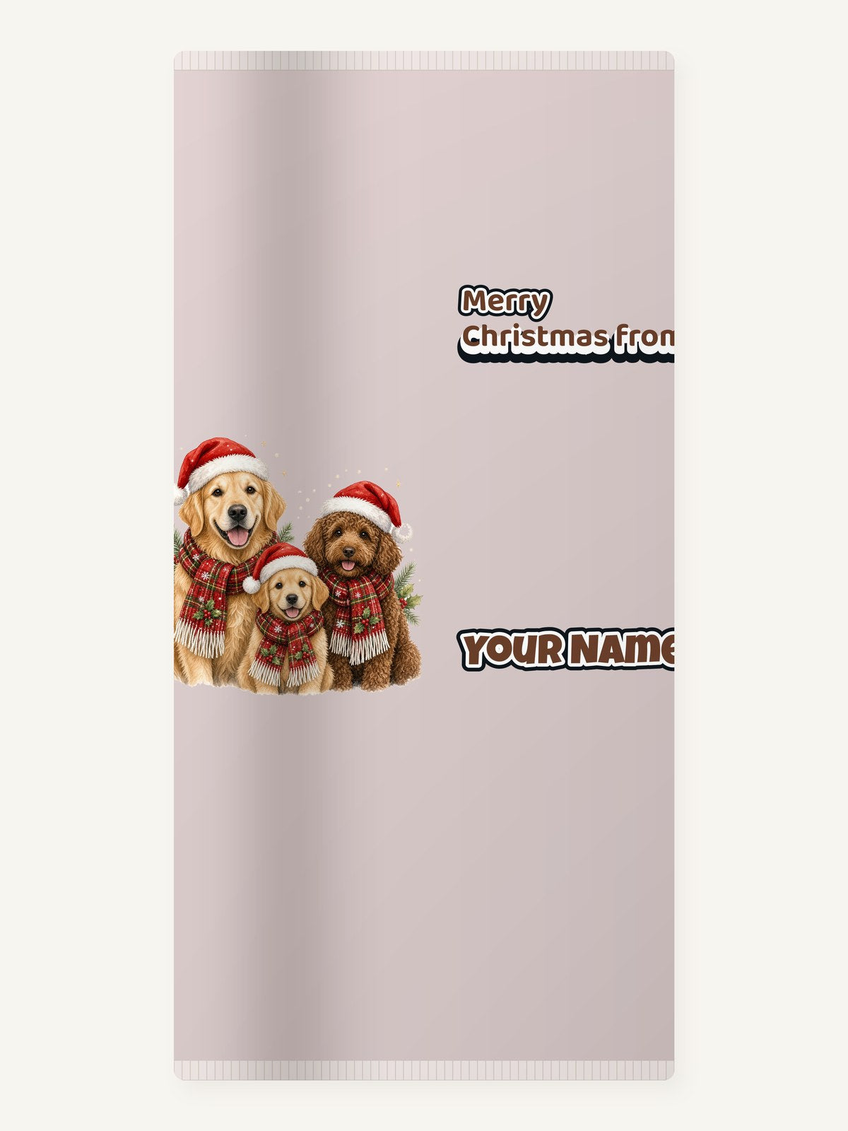 Festive Dogs In Scarves Personalised Beach Towel