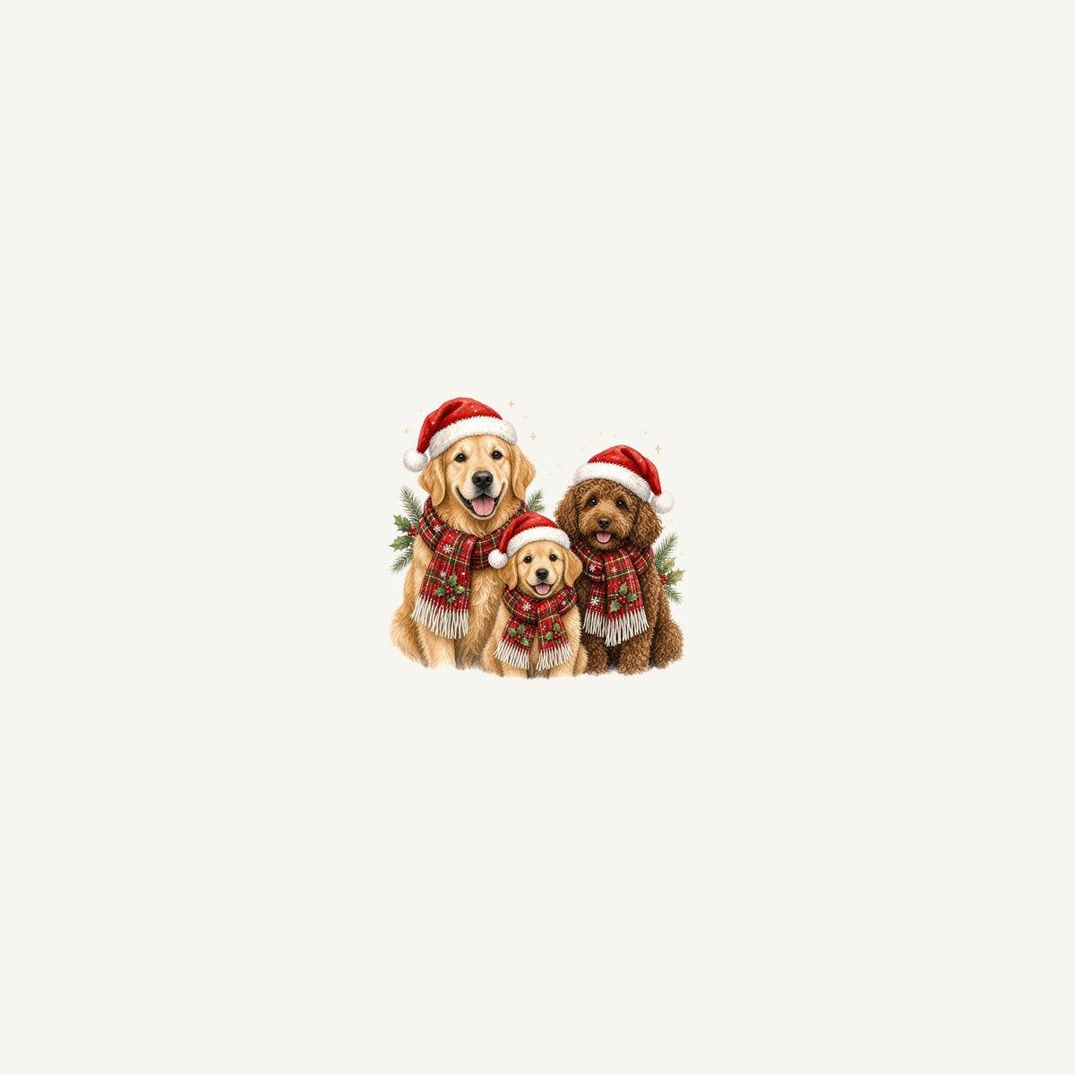 Festive Dogs In Scarves Personalised Beach Towel