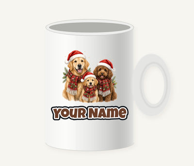 Festive Dogs In Scarves Personalised Christmas Mug