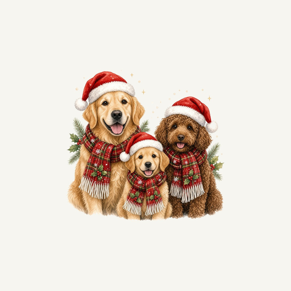 Festive Dogs In Scarves Personalised Christmas Mug