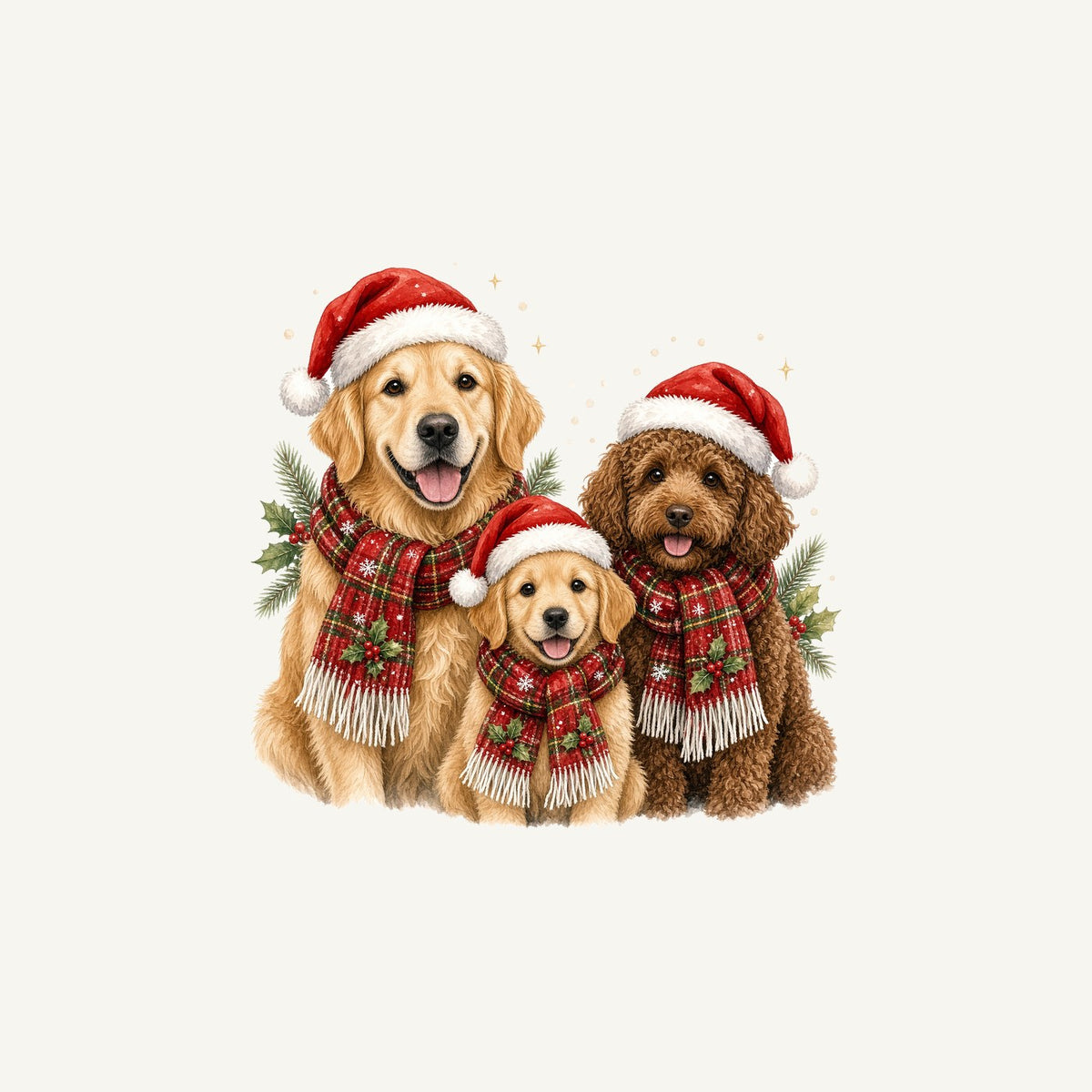 Festive Dogs In Scarves Personalised Christmas Mug