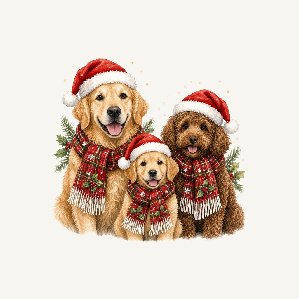 Festive Dogs In Scarves Personalised Christmas T-Shirt and Hoodie