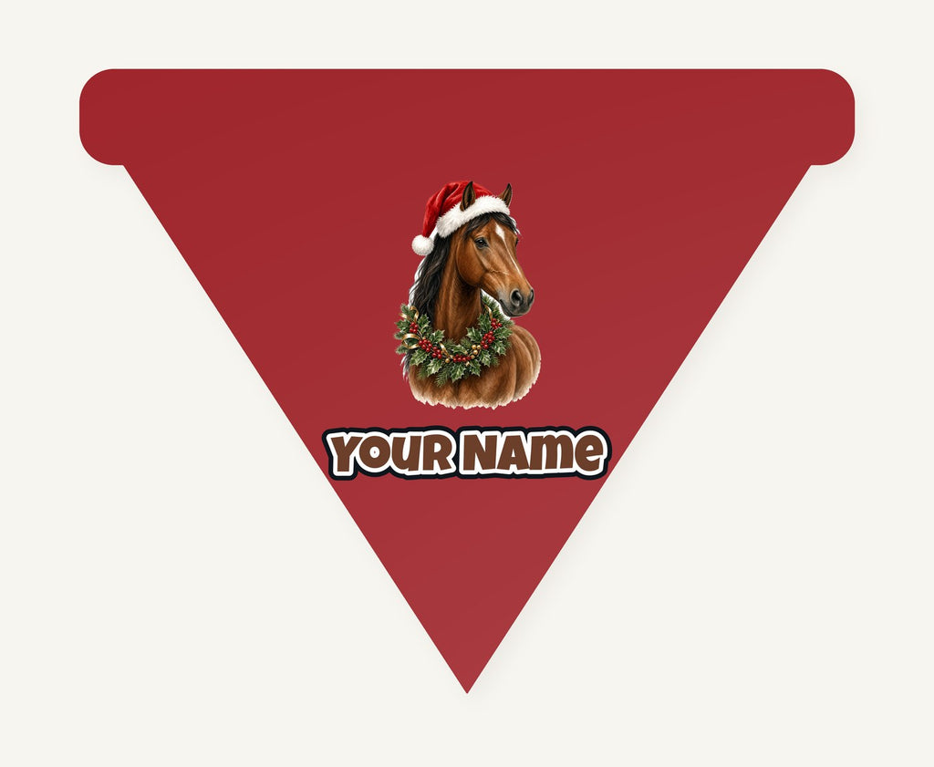Festive Horse In Holly Personalised Christmas Dog Bandana