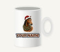 Festive Horse In Holly Personalised Christmas Mug