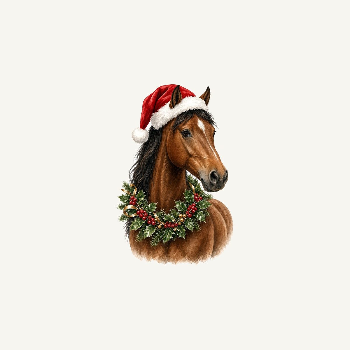 Festive Horse In Holly Personalised Christmas Mug