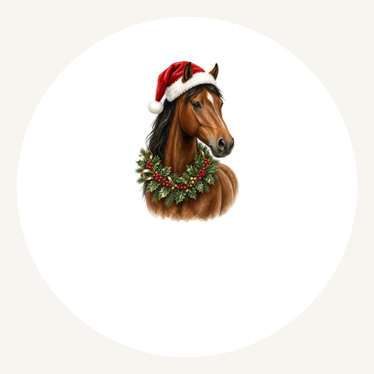 Festive Horse In Holly Personalised Pewter Christmas Ornament