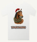 Festive Horse In Holly Personalised Christmas T-Shirt and Hoodie