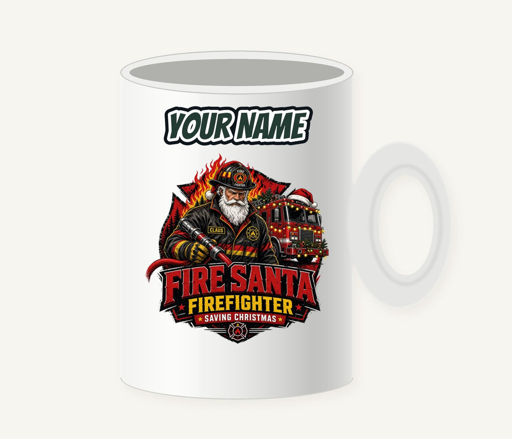 Fire Santa Saving Christmas Personalised Christmas Mug