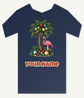 Flamingo and Palm Christmas Personalised Kids Tee and Baby Bodysuit