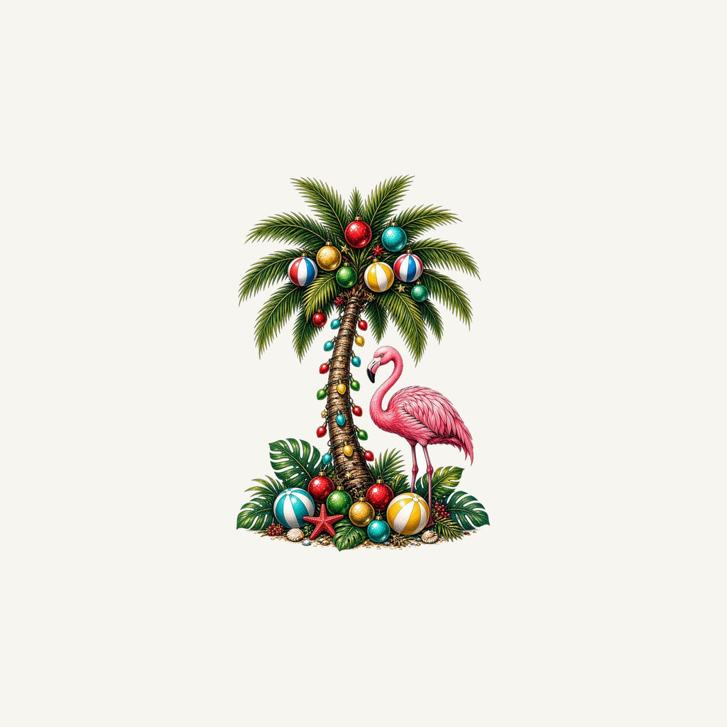 Flamingo and Palm Christmas Personalised Christmas Mug