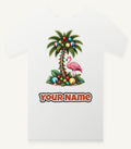 Flamingo and Palm Christmas Personalised Christmas T-Shirt and Hoodie