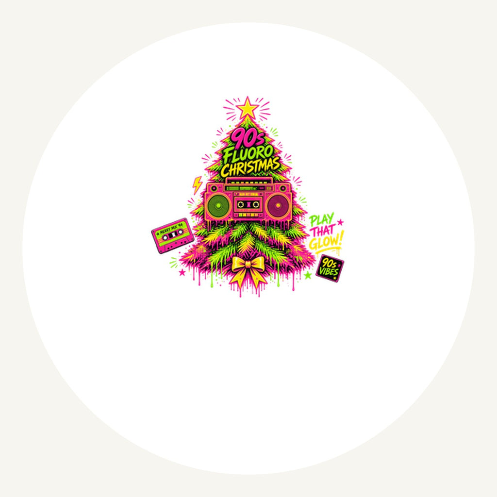 Fluoro Nineties Boombox Tree Personalised Pewter Christmas Ornament