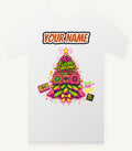Fluoro Nineties Boombox Tree Personalised Christmas T-Shirt and Hoodie