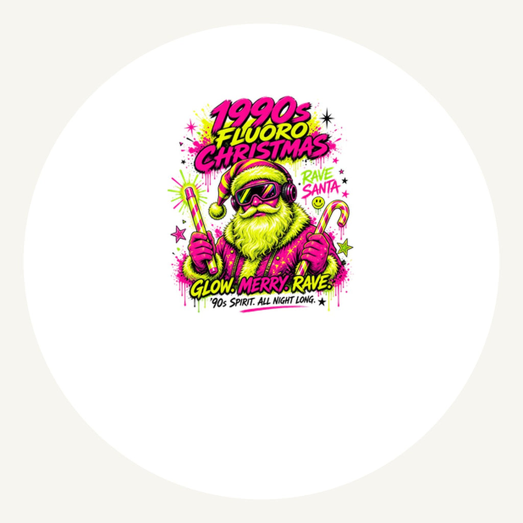 Fluoro Rave Santa Personalised Pewter Christmas Ornament