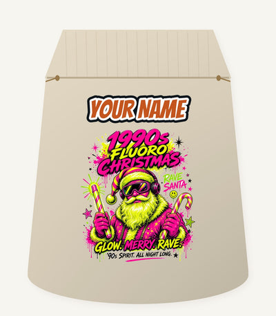 Fluoro Rave Santa Personalised Santa Sack