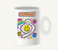 Fluro Nineties Smiley Christmas Personalised Christmas Mug