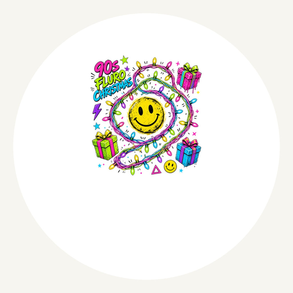 Fluro Nineties Smiley Christmas Personalised Pewter Christmas Ornament