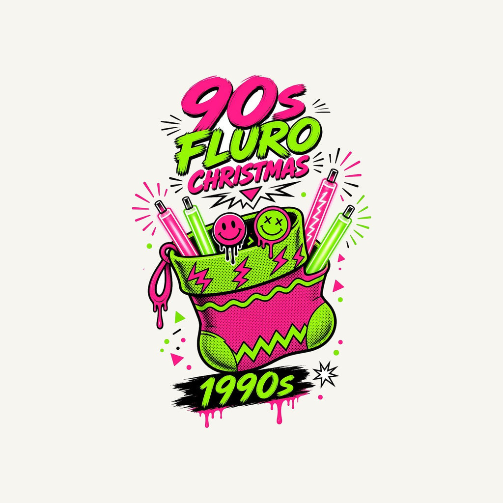 Fluro Nineties Stocking Personalised Santa Sack