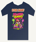 Fluro Rave Snowman Personalised Kids and Baby Christmas Tee